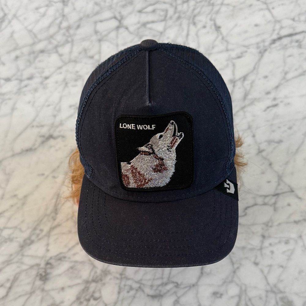 Lone Wolf Youth Little Howler Goorin Bros Youth Navy Trucker Hat OS